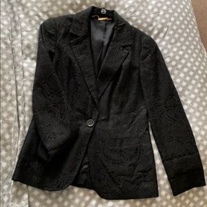 Trina Turk Black Lace Boyfriend Blazer